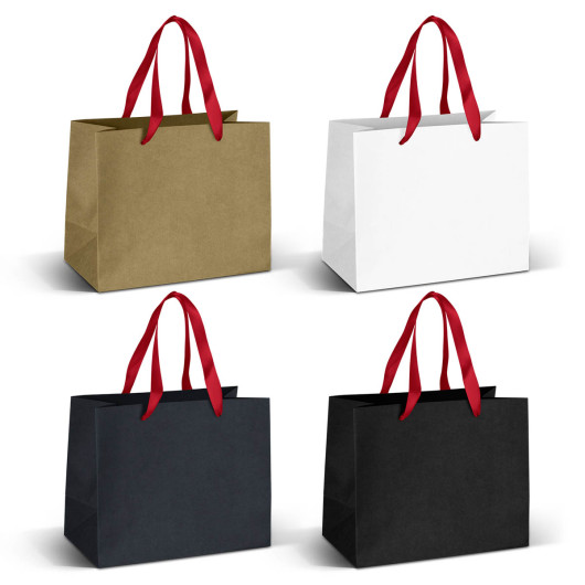 Medium Ribbon Handle Paper Bags Red Ribbon